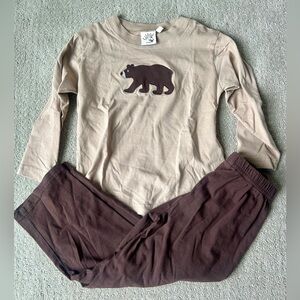 Luigi Kids Bear Print Matching Set - Tan and Brown